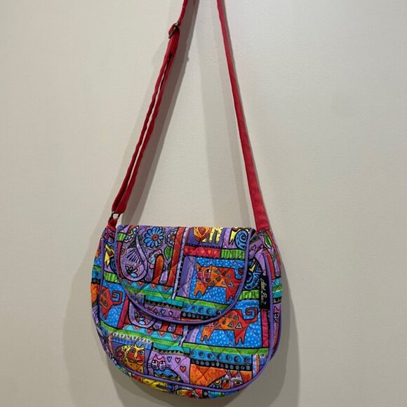 VTG LAUREL BURCH CATS CROSSBODY SHOULDER BAG QUILTED FOLK ART CAT LOVERS KAWAII - Picture 16 of 16
